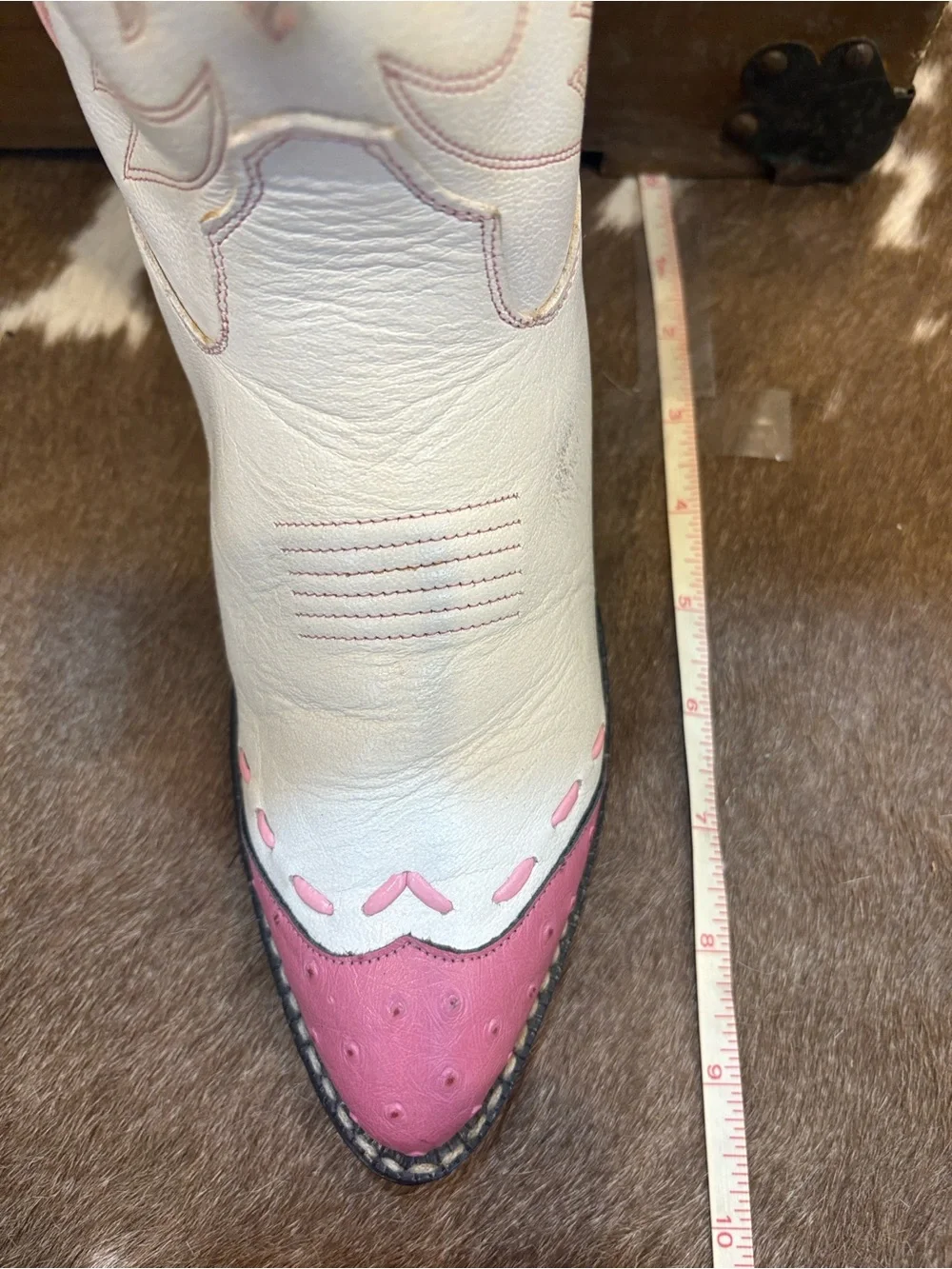 Old West White and Pink Girls' Western Cowboy Boots